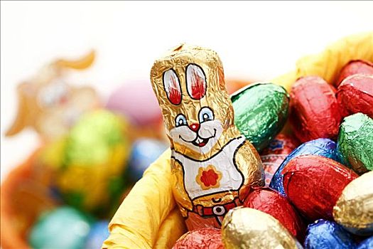 彩色,巧克力,复活节彩蛋,复活节巧克力兔