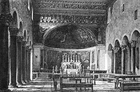 大教堂,圣马利亚,多米尼加,罗马,意大利,1875年