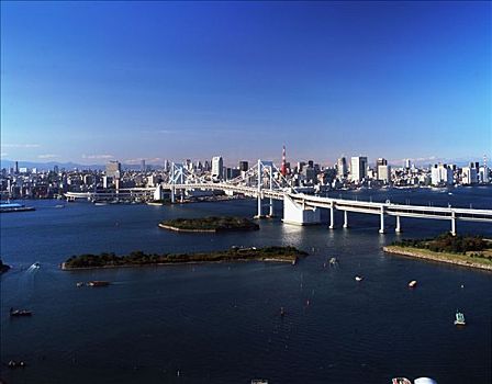 日本,东京,彩虹桥,城市,后面