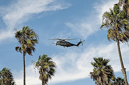 美国,加利福尼亚,洛杉矶,军用直升机,离开,空军,一个