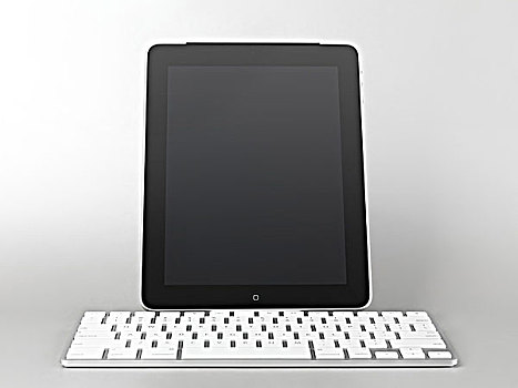 苹果,平板电脑,键盘,码头,配饰,隔绝,灰色背景