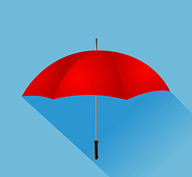 红色,伞,矢量,插画