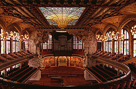 音乐厅,世界遗产,巴塞罗那,西班牙,欧洲