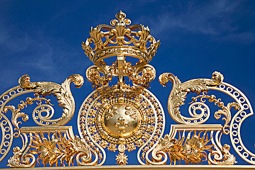 仰视,皇家,皇冠,入口,宫殿,凡尔赛宫,法兰西岛,法国