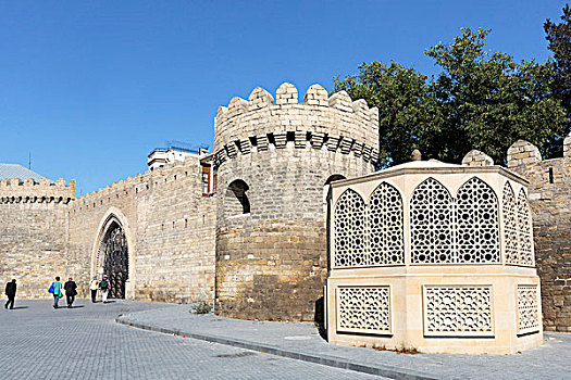 阿塞拜疆,巴库,旅游,入口,宫殿
