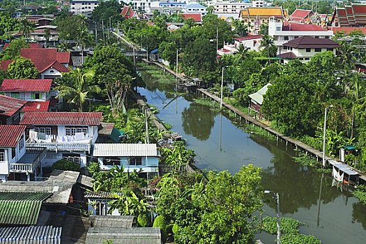运河,居民区,曼谷,泰国