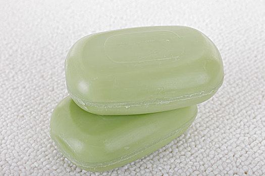 两个,绿色,肥皂