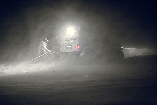 吉普车,困住,雪地,冰岛