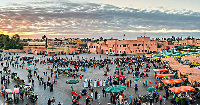 日落,马拉喀什,摩洛哥,非洲