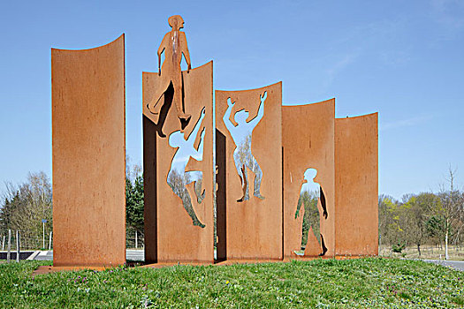 雕塑,纪念,开着,柏林墙,小路,柏林,德国,欧洲