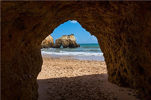 洞,大,洞穴,阿尔加维,葡萄牙