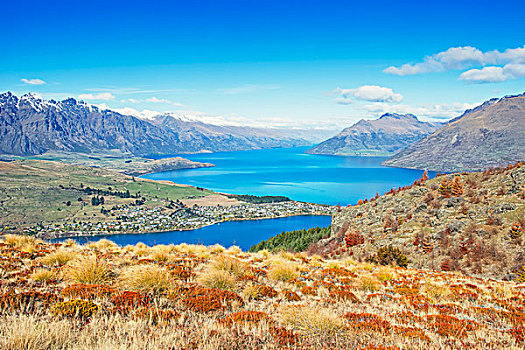 瓦卡蒂普湖,壮观,皇后镇,南岛,新西兰