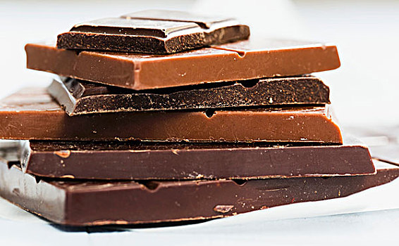 一堆,不同,巧克力块