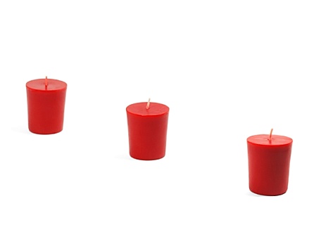 三个,红色,蜡烛