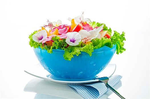 水果沙拉,食用花卉
