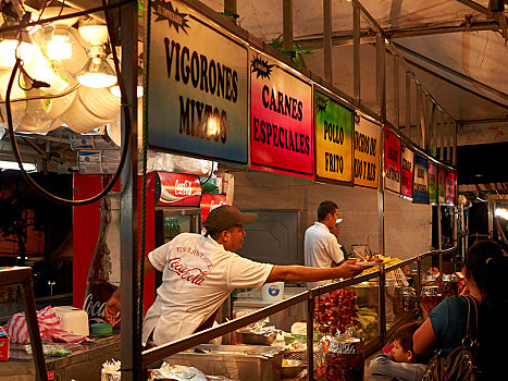 晚间,市场一景,市场,中心,圣荷塞,哥斯达黎加,中美洲