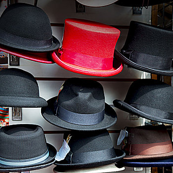伦敦,老,红色,帽子,黑色,时尚,店