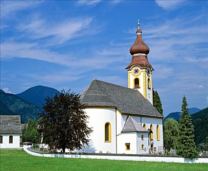 教堂,区域,萨尔茨堡,奥地利,欧洲