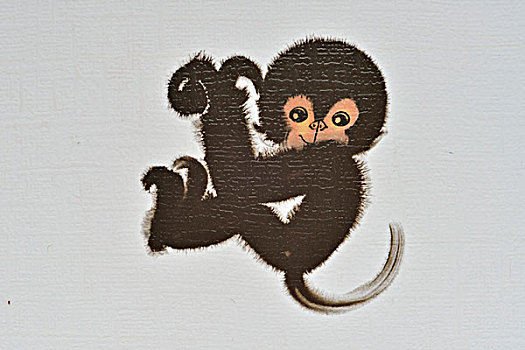 猴子水墨画