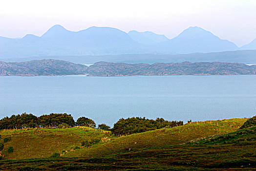 风景,山,斯凯岛,高地,苏格兰