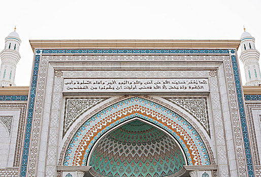 华丽,户外,苏丹清真寺,阿斯塔纳,哈萨克斯坦,亚洲