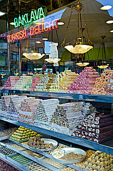 土耳其快乐糖,店,伊斯坦布尔,土耳其