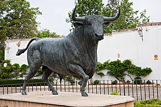 雕塑,争斗,公牛,安达卢西亚,西班牙