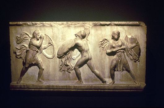 希腊人,战士,争斗,亚马逊河,世纪,艺术家,未知