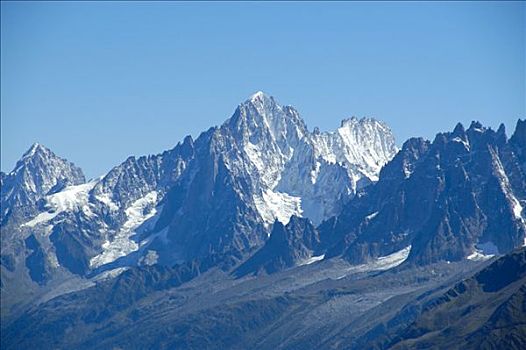 冰冠,针,形状,顶端,山,风景,上萨瓦,法国