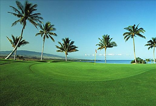 夏威夷,夏威夷大岛,柯哈拉海岸,莫纳克亚海滩度假村,莫纳克亚,高尔夫球场