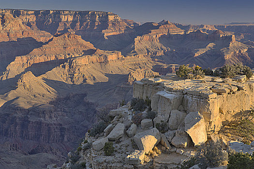 俯拍,岩石构造,南缘,大峡谷国家公园,亚利桑那,美国
