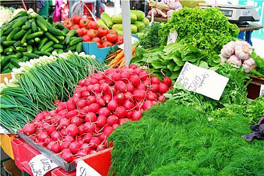市场,桌子,新鲜,蔬菜,农民
