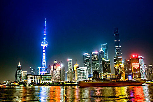 上海浦东东方明珠全景图片