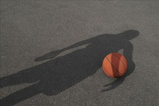 俯拍,影子,俯视,篮球