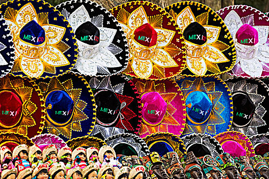 彩色,墨西哥,墨西哥帽,玛雅,面具,娃娃,展示,奇琴伊察,尤卡坦半岛