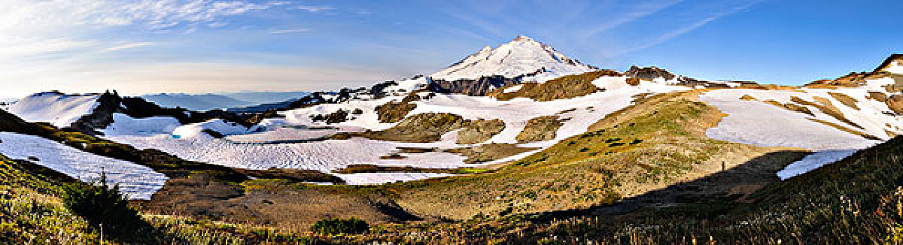 华盛顿,瀑布山,贝克山,全景,雷鸟,山脊