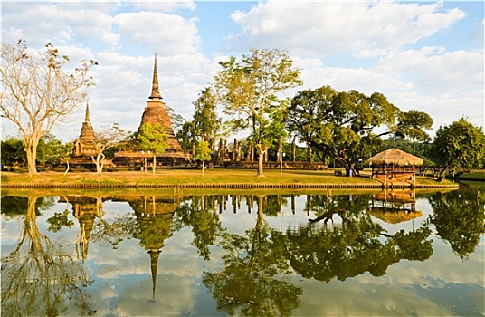 寺院,素可泰,历史,公园,泰国