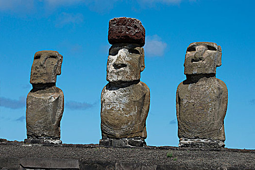 智利,复活节岛,努伊,拉帕努伊国家公园,大,摩埃石像,仪式,玻利尼西亚,复活节岛石像,头饰,联合国教科文组织