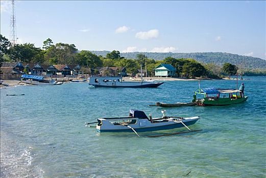 船,渔村,小,岛屿,印度尼西亚,南亚
