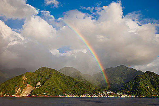 彩虹,上方,热带,加勒比岛屿,多米尼克,背风群岛,西印度群岛