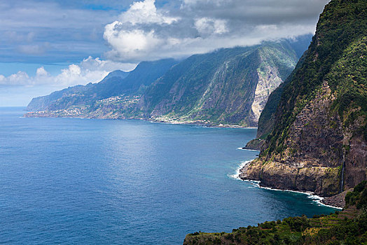 悬崖,海岸,靠近,马德拉岛,葡萄牙,欧洲