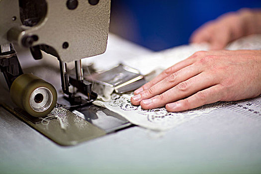 男性,纺织品,设计师,缝纫机,老,纺织厂
