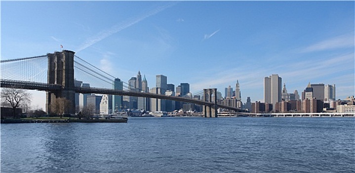 布鲁克林大桥,纽约,天际线
