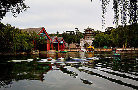 颐和园,昆明湖,船坞