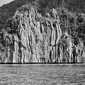 菲律宾,风景,悬崖,漂亮,天堂湾,热带,泻湖