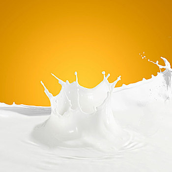 倒出,白色,牛奶,溅,彩色,背景
