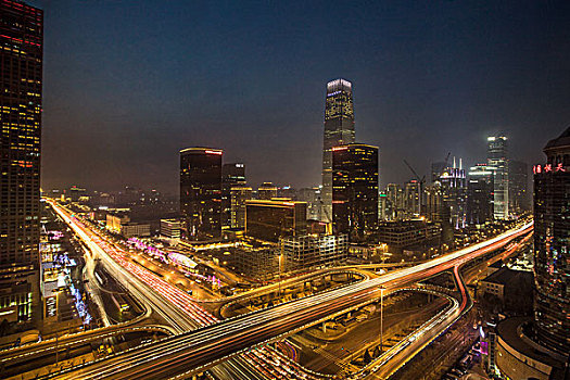 北京cbd地区夜景