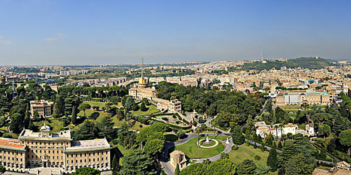 风景,大教堂,梵蒂冈,花园,梵蒂冈城,罗马,拉齐奥,意大利,欧洲