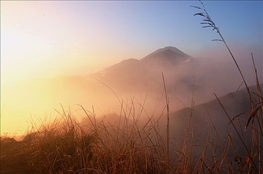 图像,巴厘岛,山丘,巴图尔