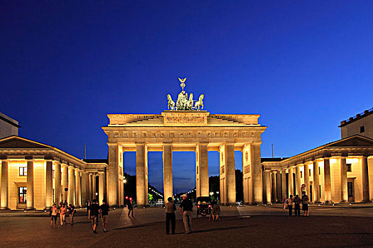 勃兰登堡门,广场,蓝色,钟点,柏林,德国,欧洲